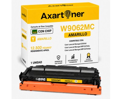 Compatible HP W9062MC XL Amarillo Cartucho de Toner para HP Color LaserJet Managed E55040, MFP E57540
