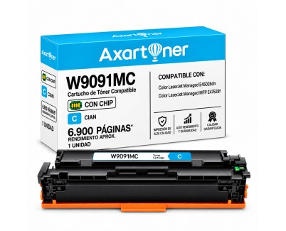 Compatible HP W9091MC Cyan Cartucho de Toner para HP Color LaserJet Managed E45028dn / MFP E47528f