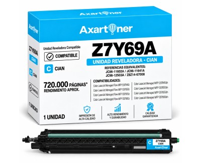 Compatible HP Z7Y69A / JC96-11602A / JC96-11641A / JC96-12503A / Z8Z14-67008 Cyan Unidad Revelador 795088 para HP Color LaserJet E87600, E87640, E87650, E87655, E87660, E87655