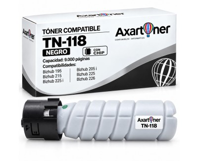 Compatible Konica Minolta Bizhub 195, 205, 215, 225, 226 Negro Cartucho de Toner A3VW050 / TN-118 / TN118