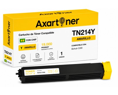Compatible Konica Minolta Bizhub C200 Amarillo Cartucho de Toner A0D7254 / TN-214Y / TN214