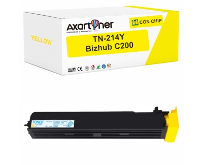 Compatible Konica Minolta Bizhub C200 Amarillo Cartucho de Toner A0D7254 / TN-214Y / TN214