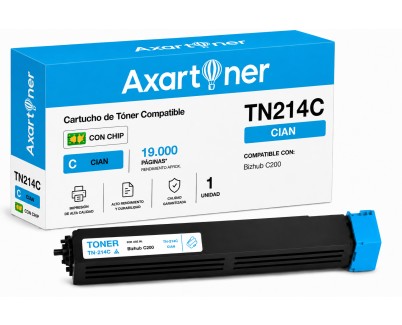 Compatible Konica Minolta Bizhub C200 Cyan Cartucho de Toner A0D7454 / TN-214C / TN214