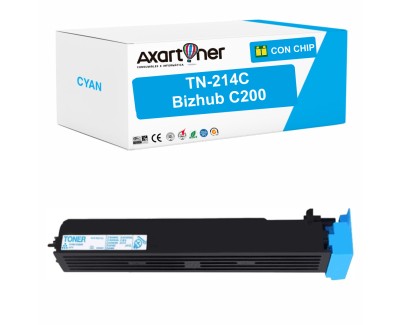 Compatible Konica Minolta Bizhub C200 Cyan Cartucho de Toner A0D7454 / TN-214C / TN214