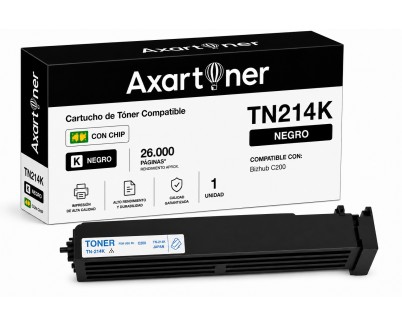 Compatible Konica Minolta Bizhub C200 Negro Cartucho de Toner A0D7154 / TN-214K / TN214