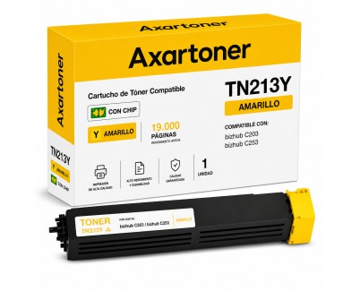 Compatible Konica Minolta Bizhub C203 / C253 Amarillo Cartucho de Toner A0D7252 / TN-213Y / TN213