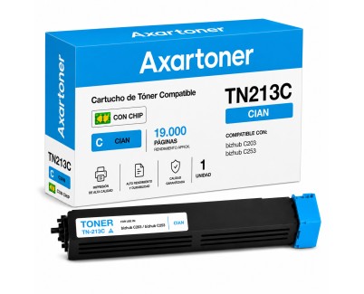 Compatible Konica Minolta Bizhub C203 / C253 Cyan Cartucho de Toner A0D7452 / TN-213C / TN213