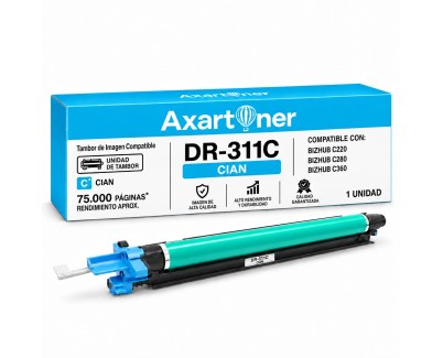 Compatible Konica Minolta Bizhub C220, C280, C360 Cyan Tambor de Imagen (Drum) A0XV0TD / DR311C / DR-311C