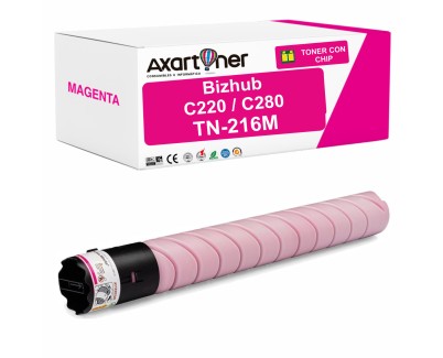Compatible Konica Minolta Bizhub C220, C280 Magenta Cartucho de Toner A11G351 / TN216M / TN216
