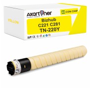 Compatible Konica Minolta Bizhub C221 / C221S / C281 Amarillo Cartucho de Toner A33K280 / TN220Y / TN-220