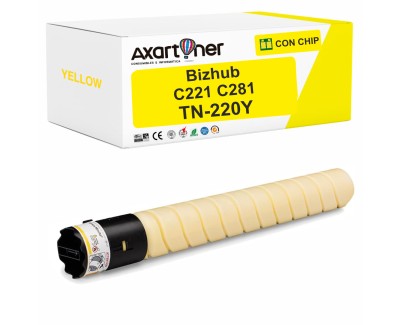Compatible Konica Minolta Bizhub C221 / C221S / C281 Amarillo Cartucho de Toner A33K280 / TN220Y / TN-220
