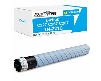 Compatible Konica Minolta Bizhub C227 / C267 / C287 Cyan Cartucho de Toner TN221C / A8K3450 / TN-221
