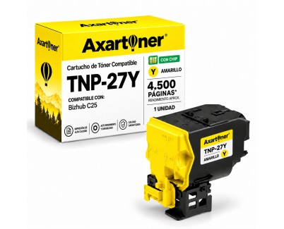 Compatible Konica Minolta Bizhub C25 Amarillo Cartucho de Toner A0X5253 / TNP27Y / TNP-27