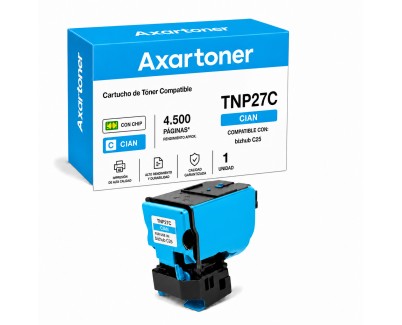 Compatible Konica Minolta Bizhub C25 Cyan Cartucho de Toner A0X5453 / TNP27C / TNP-27