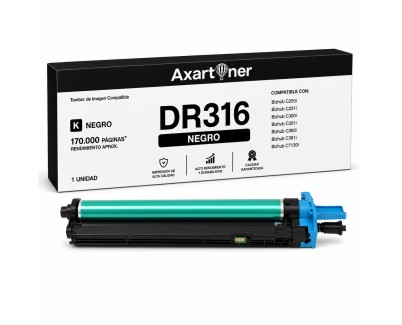 Compatible Konica Minolta Bizhub C250i / C251i / C300i / C301i / C360i / C361i / C7130i Negro Tambor de Imagen Drum AAV70RD - DR316K