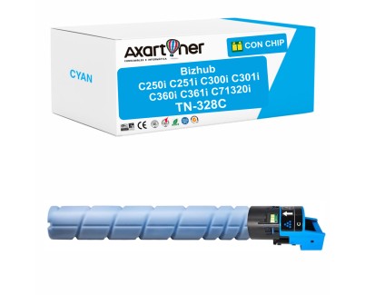 Compatible Konica Minolta Bizhub C250i / C251i / C300i / C301i / C360i / C361i / C7130i Cyan Cartucho de Toner AAV8450 / TN328 / TN-328C