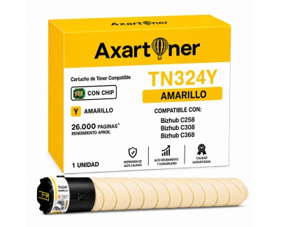 Compatible Konica Minolta Bizhub C258 / C308 / C368 Amarillo Cartucho de Toner A8DA250 / TN-324Y / TN324