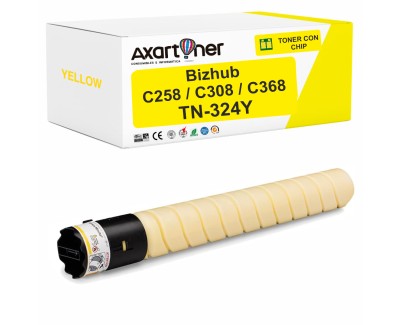 Compatible Konica Minolta Bizhub C258 / C308 / C368 Amarillo Cartucho de Toner A8DA250 / TN-324Y / TN324