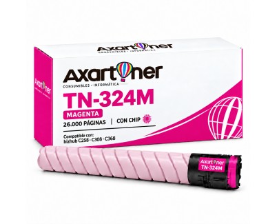 Compatible Konica Minolta Bizhub C258 / C308 / C368 Magenta Cartucho de Toner A8DA350 / TN-324M / TN324