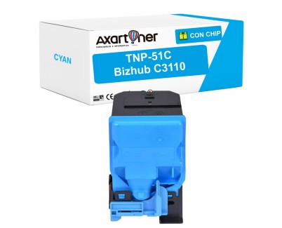Compatible Konica Minolta Bizhub C3110 Cyan Cartucho de Toner TNP51C / A0X5455 / TNP-51