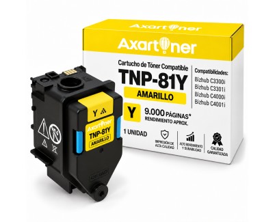 Compatible Konica Minolta Bizhub C3300i / C3301i / C4000i / C4001i Amarillo Cartucho de Toner AAJW251 / TNP81Y