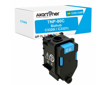 Compatible Konica Minolta Bizhub C3320i / C3321i Cyan Cartucho de Toner AAJW452 / TNP80C