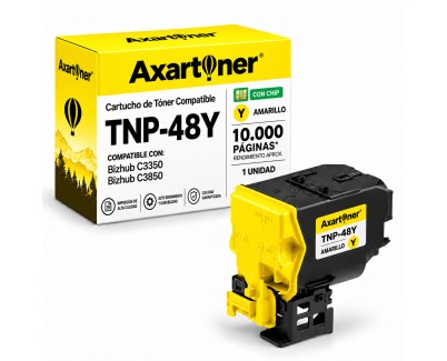 Compatible Konica Minolta Bizhub C3350, C3850 Amarillo Cartucho de Toner A5X0250 / TNP48Y / TNP-48