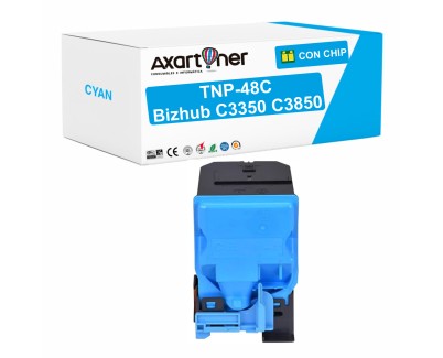 Compatible Konica Minolta Bizhub C3350, C3850 Cyan Cartucho de Toner A5X0450 / TNP48C / TNP-48