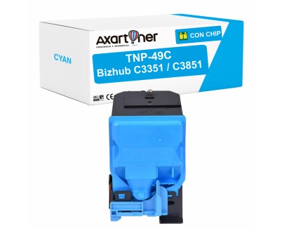 Compatible Konica Minolta Bizhub C3351 / C3851 / C3851FS Cyan Cartucho de Toner A95W450 / TNP-49C / TNP49