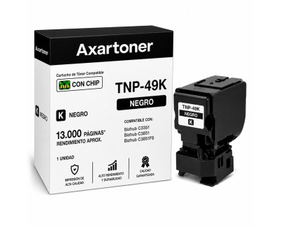 Compatible Konica Minolta Bizhub C3351 / C3851 / C3851FS Negro Cartucho de Toner A95W150 / TNP-49K / TNP49