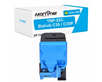 Compatible Konica Minolta Bizhub C35 / C35P Cyan Cartucho de Toner A0X5452 / TNP-22C