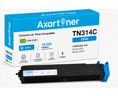 Compatible Konica Minolta Bizhub C353 / C353P Cyan Cartucho de Toner A0D7451 / TN-314C / TN314