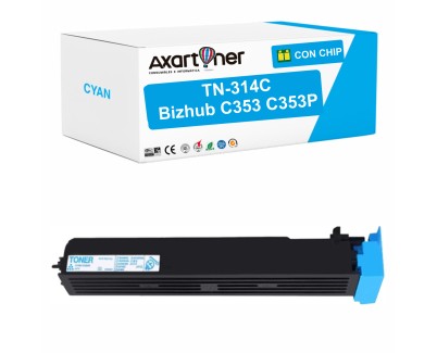 Compatible Konica Minolta Bizhub C353 / C353P Cyan Cartucho de Toner A0D7451 / TN-314C / TN314