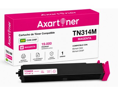 Compatible Konica Minolta Bizhub C353 / C353P Magenta Cartucho de Toner A0D7351 / TN-314M / TN314