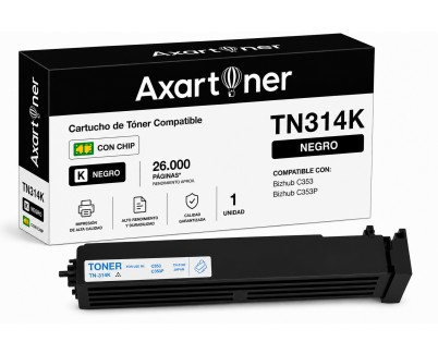 Compatible Konica Minolta Bizhub C353 / C353P Negro Cartucho de Toner A0D7151 / TN-314K / TN314