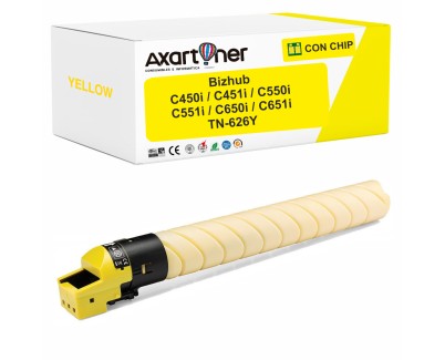 Compatible Konica Minolta TN-626Y / ACV1250 Amarillo Cartucho de Toner para Bizhub C450i C451i C550i C551i C650i C651i