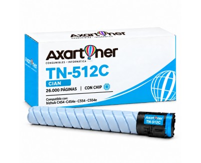 Compatible Konica Minolta Bizhub C454 C454e C554 C554e Cyan Cartucho de Toner A33K452 / TN-512C / TN512