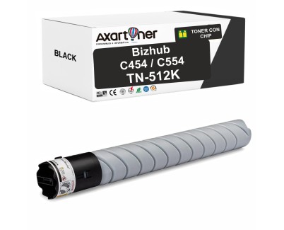 Compatible Konica Minolta Bizhub C454 C454e C554 C554e Negro Cartucho de Toner A33K152 / TN-512K / TN512