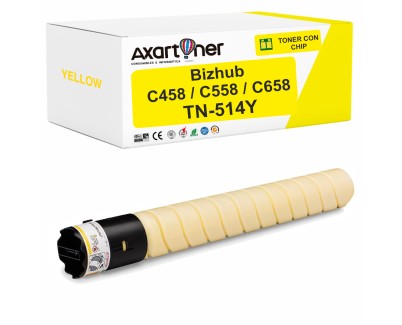 Compatible Konica Minolta Bizhub C458, C558, C658 Amarillo Cartucho de Toner TN514 / A9E8250