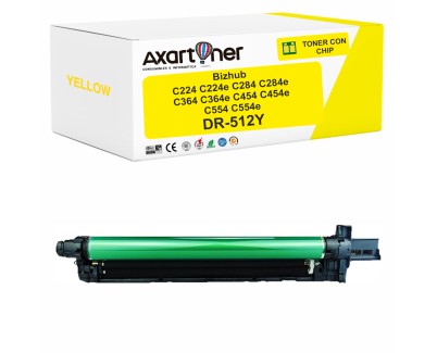 Compatible Konica Minolta DR512 Amarillo Tambor de Imagen DR512Y / A2XN0TD (Drum) para bizhub C224 C224e C284 C284e C364 C364e C454 C454e C554 C554e