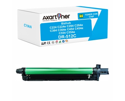 Compatible Konica Minolta DR512 Cyan Tambor de Imagen DR512C / A2XN0TD (Drum) para bizhub C224 C224e C284 C284e C364 C364e C454 C454e C554 C554e