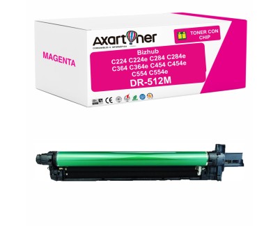 Compatible Konica Minolta DR512 Magenta Tambor de Imagen DR512M / A2XN0TD (Drum) para bizhub C224 C224e C284 C284e C364 C364e C454 C454e C554 C554e