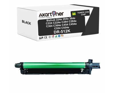 Compatible Konica Minolta DR512 Negro Tambor de Imagen DR512K / A2XN0RD (Drum) para bizhub 224e 284e 364e C224 C224e C284 C284e C364 C364e C454 C454e C554 C554e