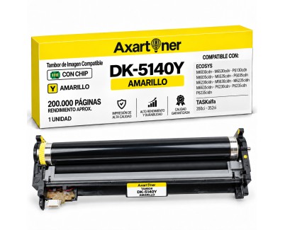 Compatible Kyocera DK5140 Amarillo Tambor de Imagen (Drum) 302NR93012 para Ecosys M6030cdn M6035cidn M6230cidn M6235cidn M6530cdn M6535cidn M6630cidn M6635cidn P6035cdn P6130cdn P6230cdn P6235cdn P6235cidn
