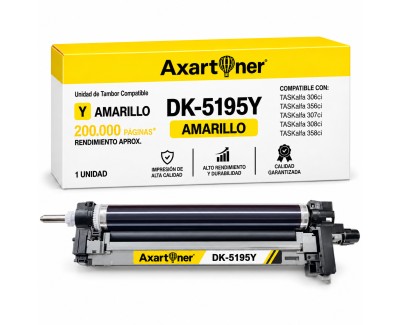 Compatible Kyocera DK5195 Amarillo Tambor de Imagen (Drum) 302R493053 para TasKalfa 306ci 307ci 308ci 356ci 358ci