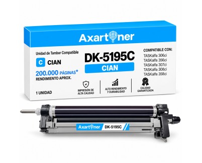 Compatible Kyocera DK5195 Cyan Tambor de Imagen (Drum) 302R493053 para TasKalfa 306ci 307ci 308ci 356ci 358ci