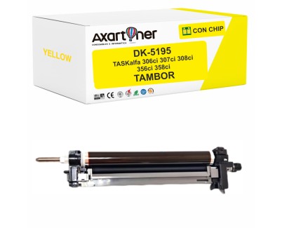 Compatible Kyocera DK5195 Amarillo Tambor de Imagen (Drum) 302R493053 para TasKalfa 306ci 307ci 308ci 356ci 358ci