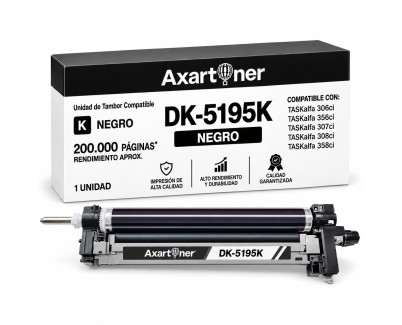 Compatible Kyocera DK5195 Negro Tambor de Imagen (Drum) 302R493053 para TasKalfa 306ci 307ci 308ci 356ci 358ci