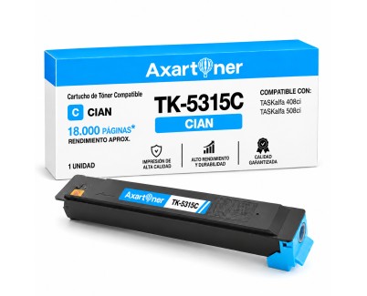 Compatible Kyocera TASKalfa 408ci , 508ci Cyan Cartucho de Toner TK5315C / 1T02WHCNL0 / TK-5315