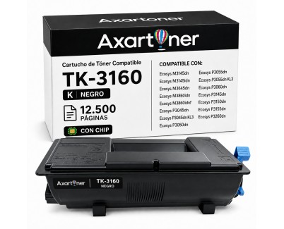 Compatible Kyocera TK3160 Negro Cartucho de Toner 1T02T90NL0 / TK-3160 para Ecosys M3145 M3645 M3860 P3045 P3050 P3055 P3060 P3145 P3150 P3155 P3260